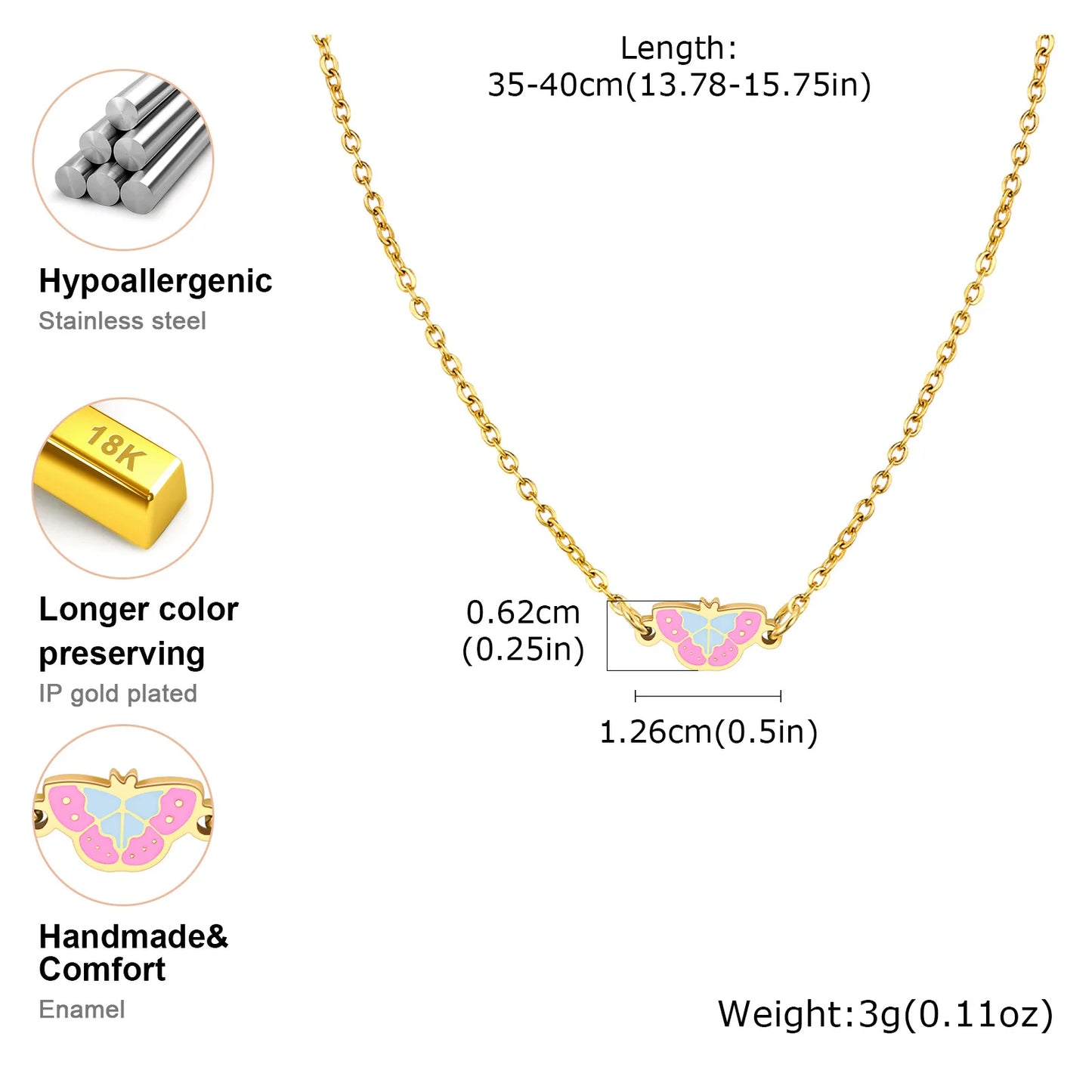 Butterfly Pendent Stainless Steel Necklaces and Bracelet