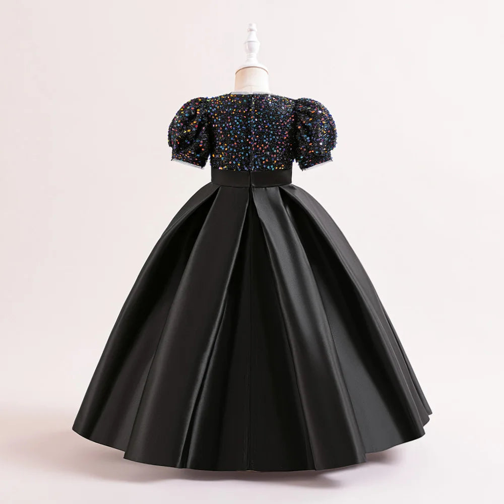 Black Sequin Gown Girls Party Dresses 5Y to 14Y
