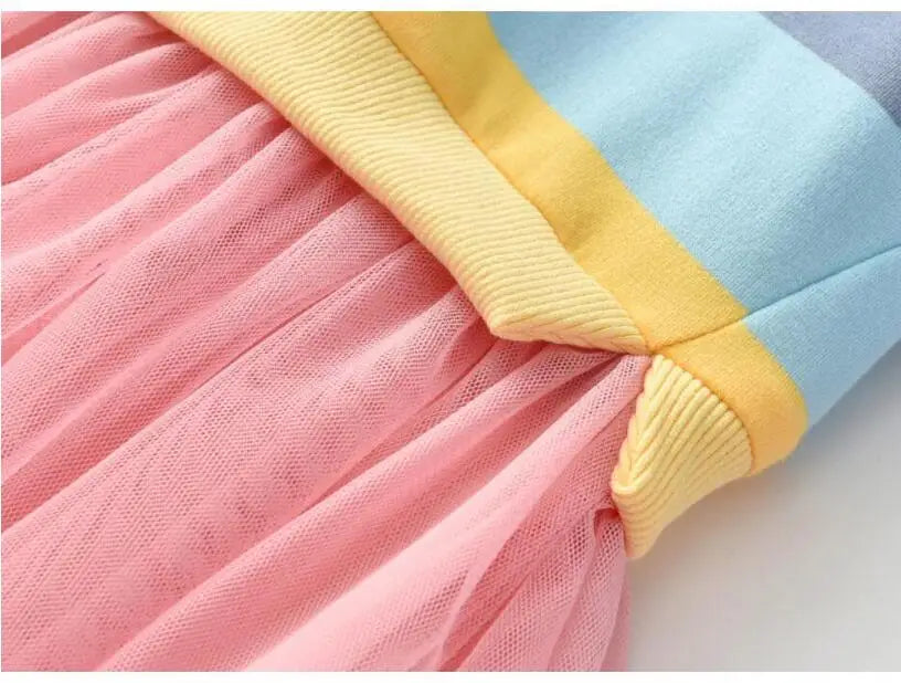 Rainbow Stripes Casual Dress 3Y to 7Y