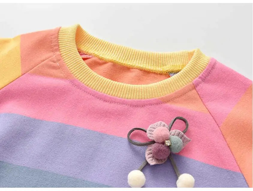 Rainbow Stripes Casual Dress 3Y to 7Y