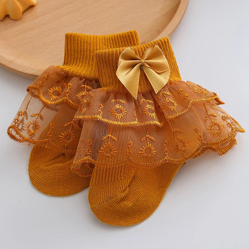Ruffle Lace Socks 0M to 2Y - More colours to choose