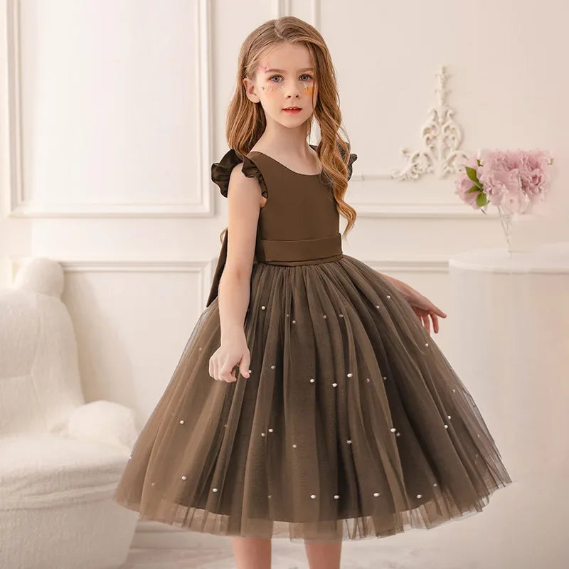 Tulle Bow Party Dress Backless 4Y to 6Y - More colours to choose
