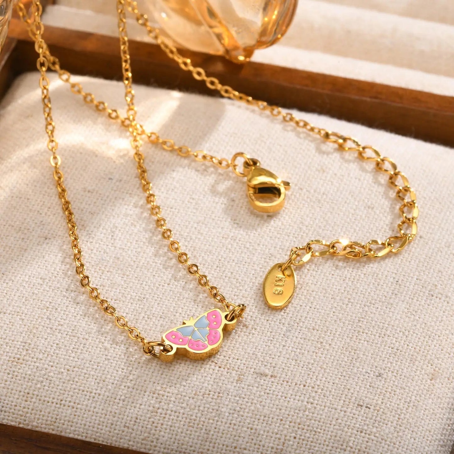 Butterfly Pendent Stainless Steel Necklaces and Bracelet