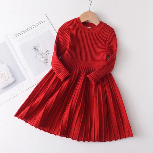 Warm Sweater Casual Dress 2Y to 6Y