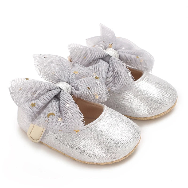 Silver & White Baby Girls Shoes 0M to 18M - More varieties to choose
