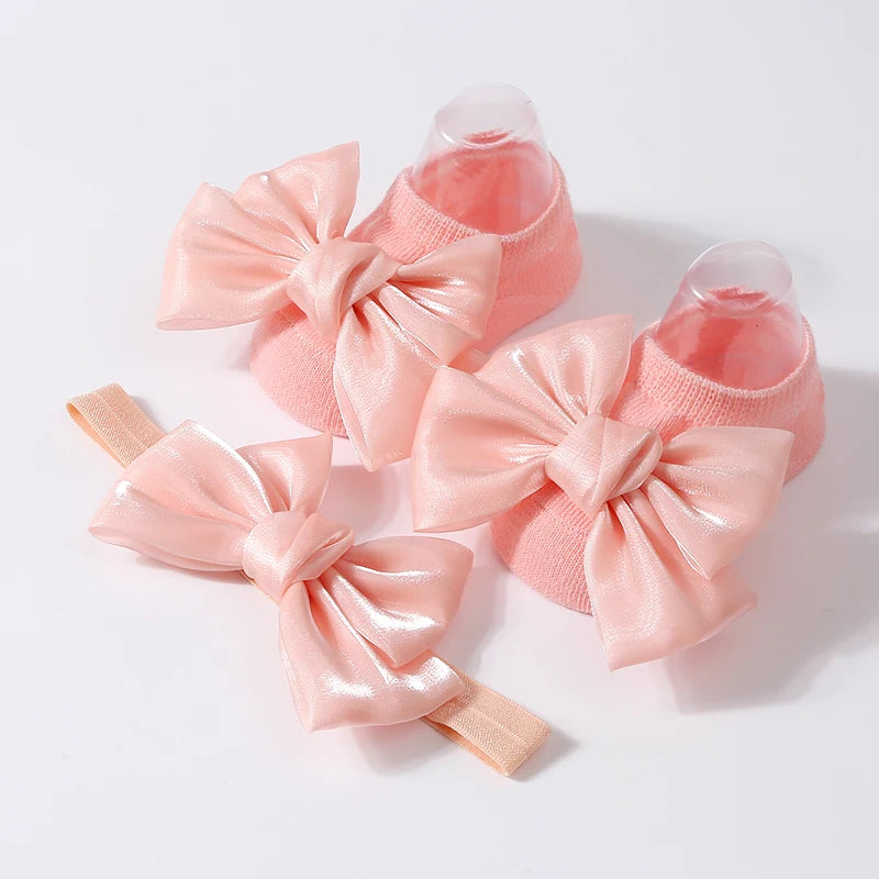 Baby Socks with Headbow 0M to 1Y - More colours to choose