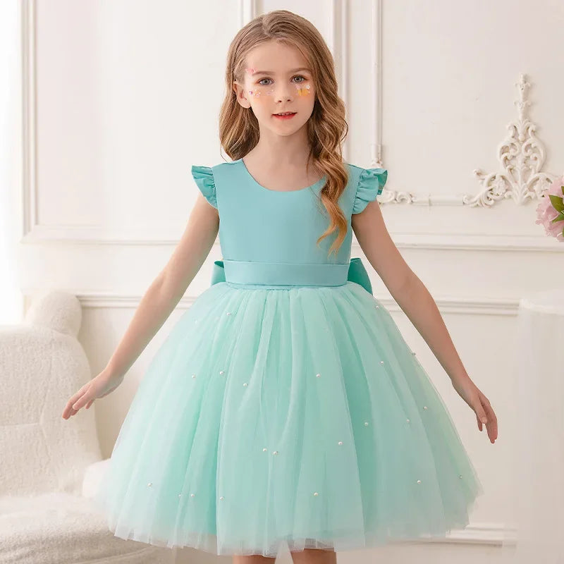 Tulle Bow Party Dress Backless 4Y to 6Y - More colours to choose