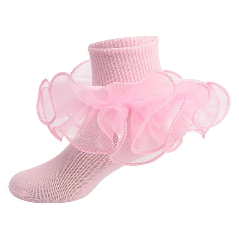 Large pleated lace socks 1Y to 9Y - More colours to choose