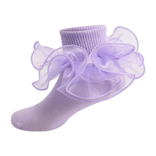 Large pleated lace socks 1Y to 9Y - More colours to choose
