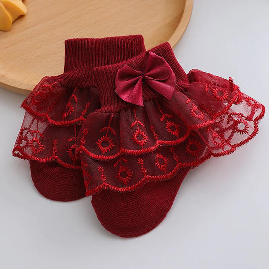 Ruffle Lace Socks 0M to 2Y - More colours to choose