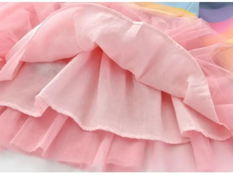 Rainbow Stripes Casual Dress 3Y to 7Y