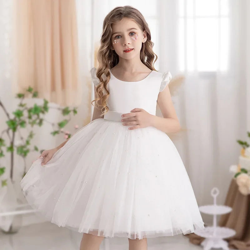 Tulle Bow Party Dress Backless 4Y to 6Y - More colours to choose