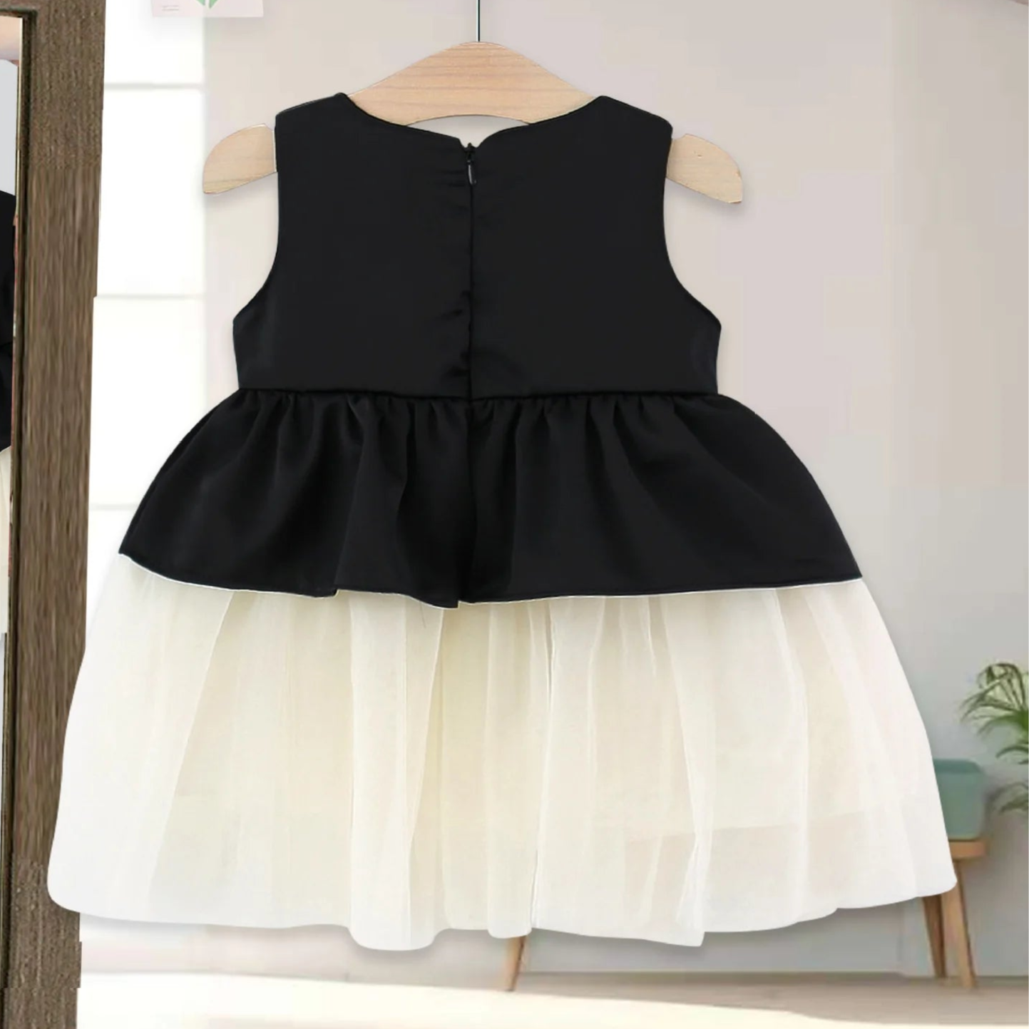 Golden Bow Black and White Party Dress 9M to 3Y