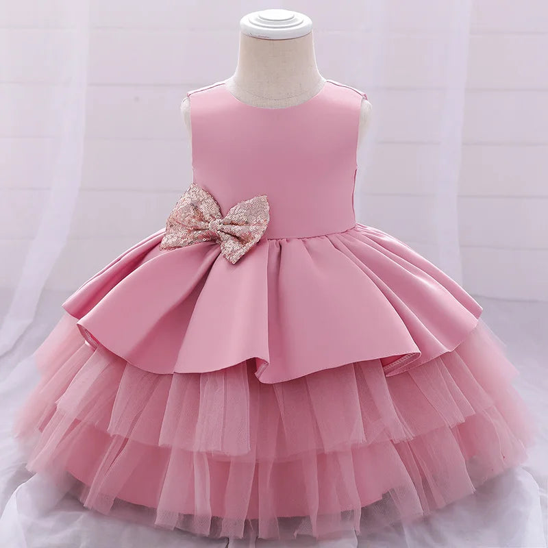 Sequin Bow Party Dress 6M to 5Y - More colours to choose