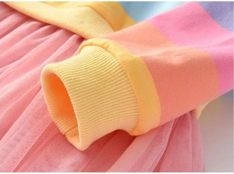 Rainbow Stripes Casual Dress 3Y to 7Y